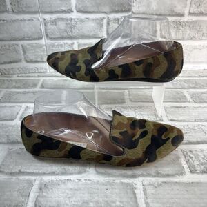 Veronica Beard Griffin Camo 10 Women's Size 38.5- 8/8.5 US Calf Hair Loafers